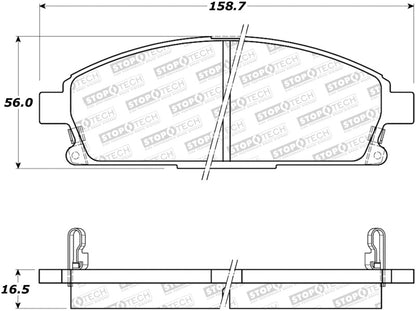 StopTech Sport Brake Pads w/Shims and Hardware - Rear