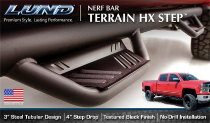 Lund 2019 Chevrolet Silverado 1500 Crew Cab Terrain HX Step Nerf Bars - Black