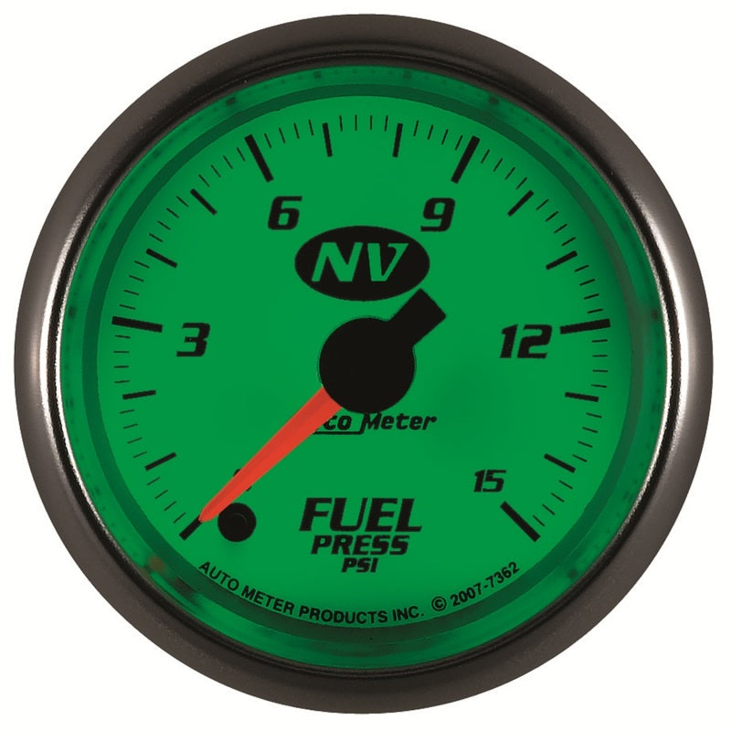 AutoMeter Gauge Fuel Pressure 2-1/16in. 15PSI Digital Stepper Motor NV