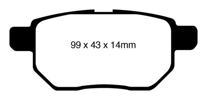 EBC 09-10 Pontiac Vibe 1.8 Redstuff Rear Brake Pads