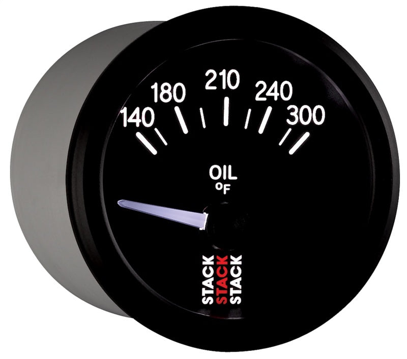 Autometer Stack 52mm 140-300 Deg F 1/8in NPTF Electric Oil Temp Gauge - Black