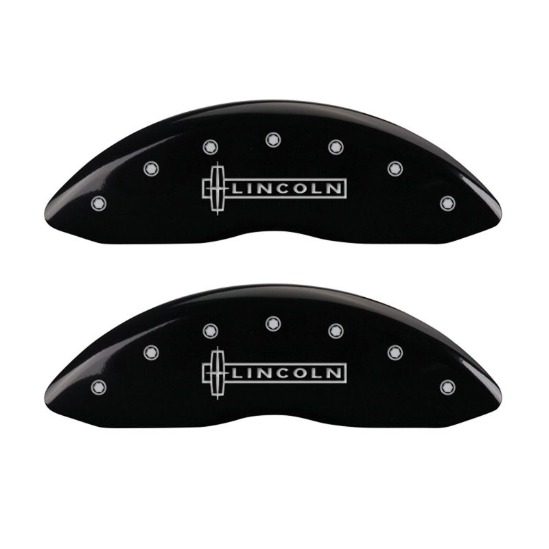 MGP 4 Caliper Covers Engraved Fr Lincoln Rr Star Logo Blk Finish Silver Char 18 Lincoln Continental