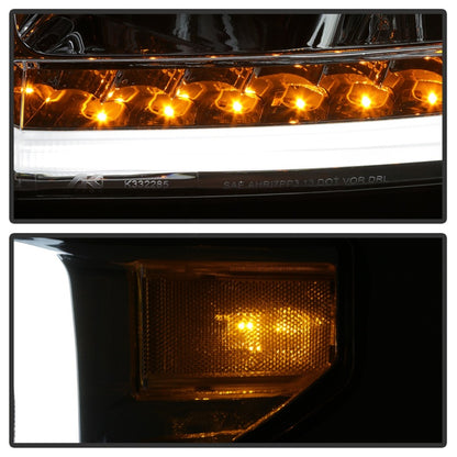 xTune 14-17 Toyota Tundra DRL LED Light Bar Projector Headlights - Chrome (PRO-JH-TTU14-LB-C)