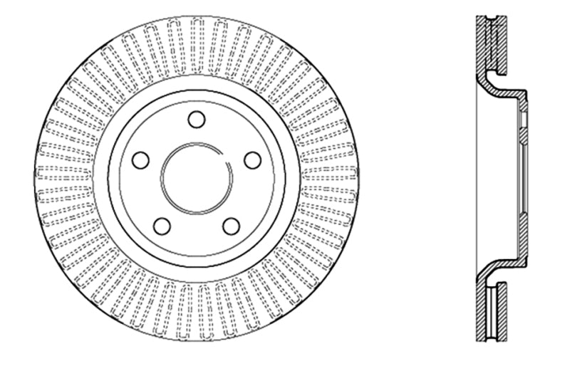 StopTech 11-15 Jeep Grand Cherokee Front Left Drilled Sport Brake Cryo Rotor (Excludes SRT8)