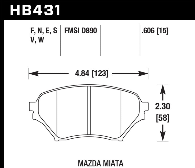 Hawk 01-05 Mazda Miata DTC-50 Front Brake Pads