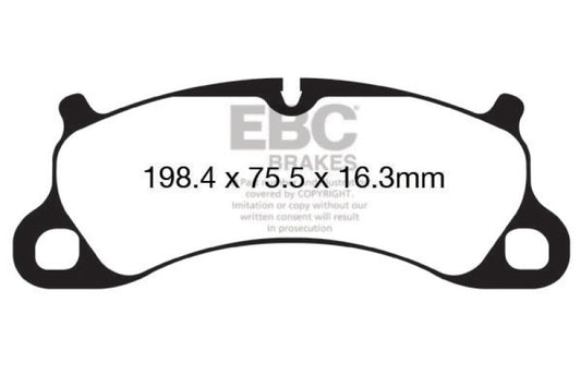 EBC 12-15 Porsche 911 (991) (Cast Iron Rotor only) 3.8 Carrera S Yellowstuff Front Brake Pads