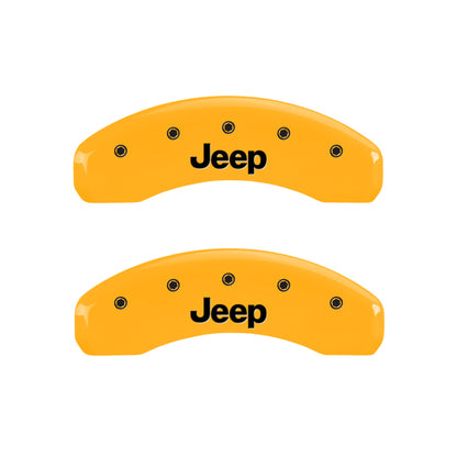 MGP 4 Caliper Covers Engraved Front & Rear JEEP Yellow finish black ch