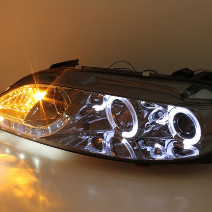 Spyder Mazda 6 03-05 With Fog Lights Projector Headlights LED Halo DRL Smke PRO-YD-M603-FOG-DRL-SM