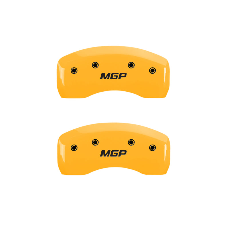 MGP 4 Caliper Covers Engraved Front & Rear MGP Yellow Finish Black Char 2008 Honda Civic