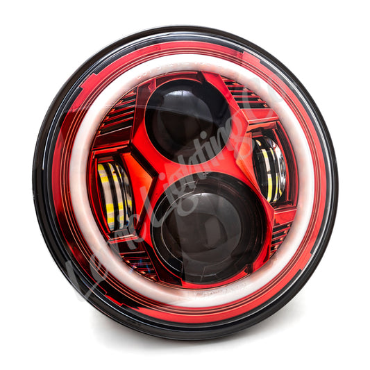 Letric Lighting 7? Red Color Collection LED Headlamp with Full Halo