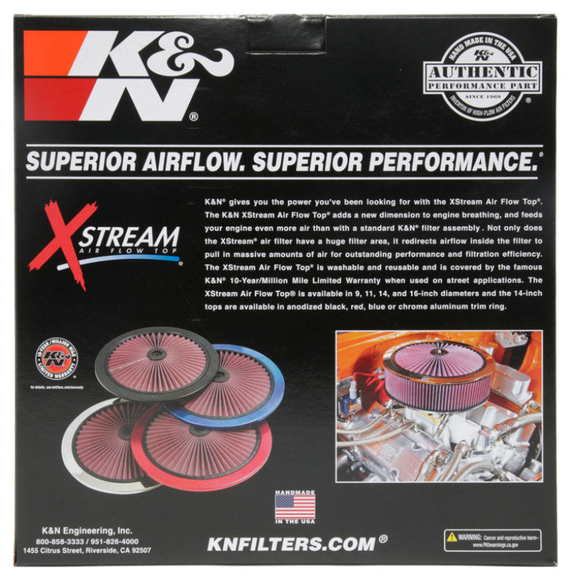 K&N X-Stream Top Filter Only 11in - Black