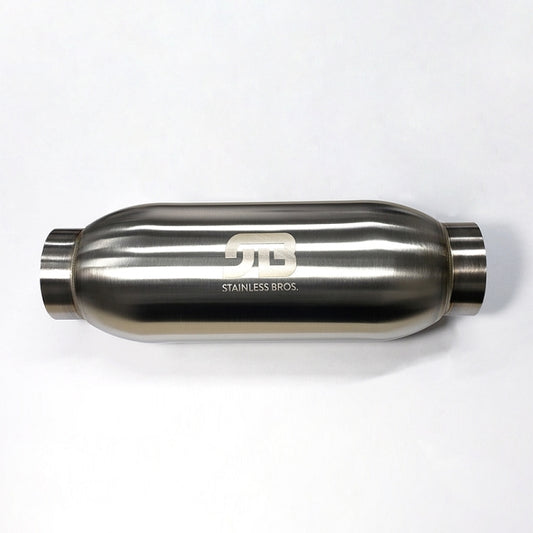 Stainless Bros 5in Body x 12.0in Length 3.50in Inlet/Outlet Bullet Resonator