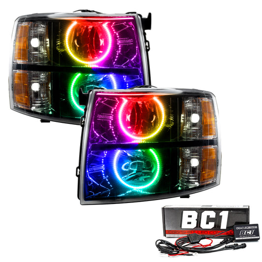 Oracle 07-13 Chevy Silverado SMD HL - Black - Round Style - ColorSHIFT w/ BC1 Controller NO RETURNS