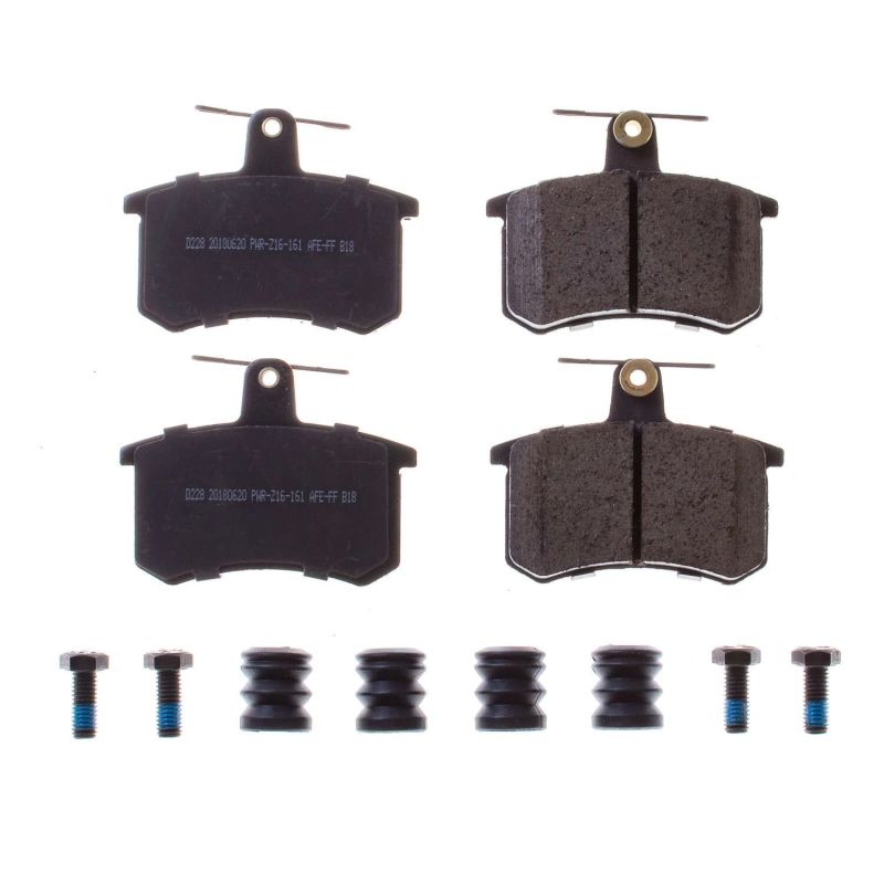 Power Stop 88-92 Audi 80 Rear Z17 Evolution Ceramic Brake Pads w/Hardware