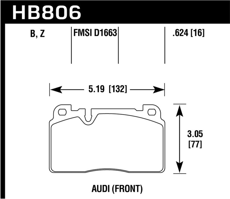 Hawk 16-17 Audi A6 HPS 5.0 Front Brake Pads