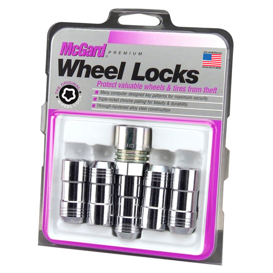 McGard Wheel Lock Nut Set - 5pk. (Cone Seat) M14X1.5 / 22mm Hex / 1.965in. Length - Chrome