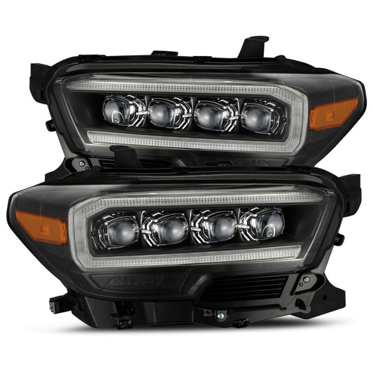 AlphaRex 16-20 Toyota Tacoma NOVA LED Projector Headlights Plank Style Black w/Activation Light