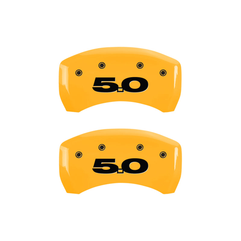 MGP Rear set 2 Caliper Covers Engraved Rear 50 Yellow finish black ch