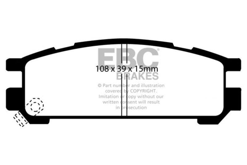 EBC 93-96 Subaru Impreza 1.8 Redstuff Rear Brake Pads