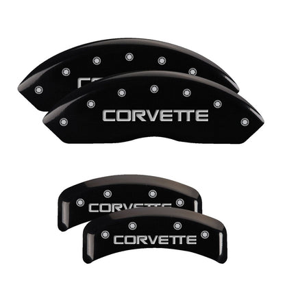 MGP 4 Caliper Covers Engraved F & R C4/Corvette Black Finish Silver Char 1988 Chevrolet Corvette