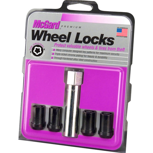 McGard - Wheel Lock Nut Set - 4pk. (Tuner / Cone Seat) M12X1.5 / 13/16 Hex / 1.24in. Length - Black