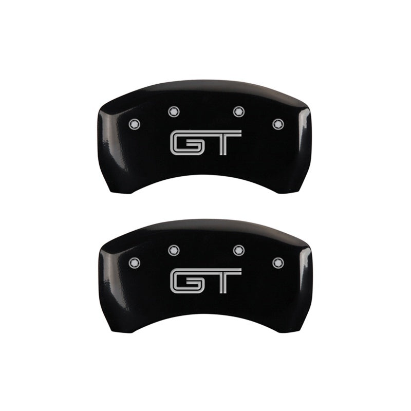 MGP Rear set 2 Caliper Covers Engraved Rear GT Black finish silver ch