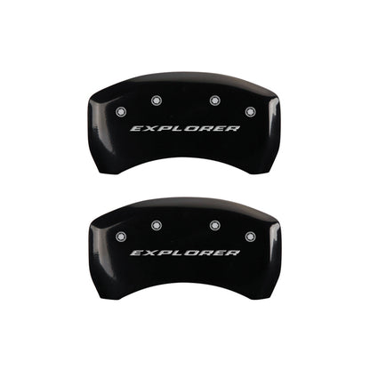 MGP 4 Caliper Covers Engraved Front & Rear Explorer Black finish silver ch