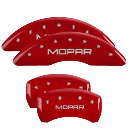 MGP 4 Caliper Covers Engraved Front & Rear MGP Red finish silver ch