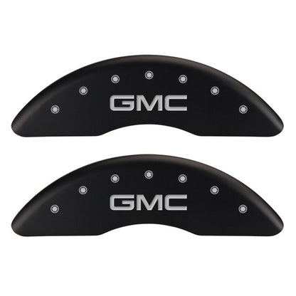 MGP 4 Caliper Covers Engraved Front & Rear GMC Red finish silver ch