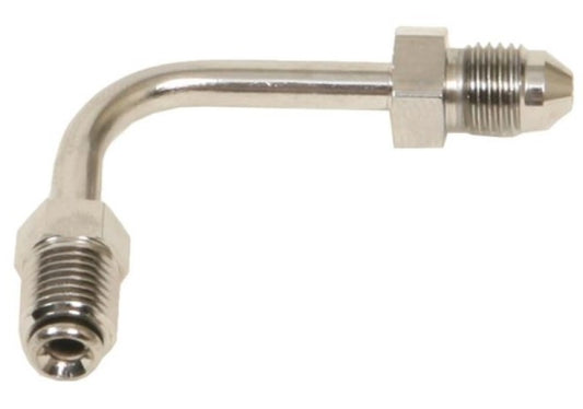 Russell Performance 3/8in-24 Inverted Flare to Male -3AN Steel Chrome 90 Degree Brake Line Fitting