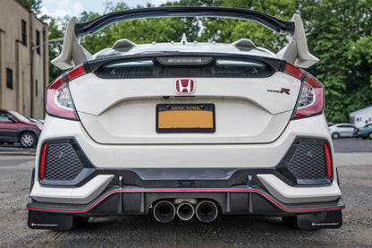 Rally Armor 17-22 Honda Civic Type R White UR Mud Flap w/Black Logo