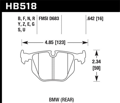 Hawk BMW 3/5/7Series/M3/M5/X3/X5/Z4/Z8 / Land Rover Range Rover Blue 9012 Race Rear Brake Pads