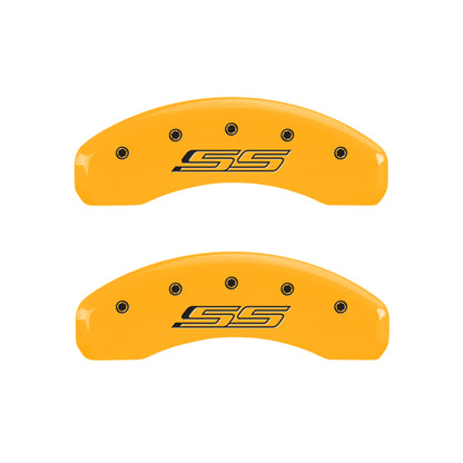 MGP 4 Caliper Covers Engraved Front & Rear Gen 5/SS Yellow finish black ch