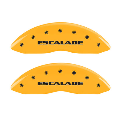 MGP 4 Caliper Covers Engraved Fr Escalade Rear ESV Yellow Finish Blk Char 2003 Cadillac Escalade ESV