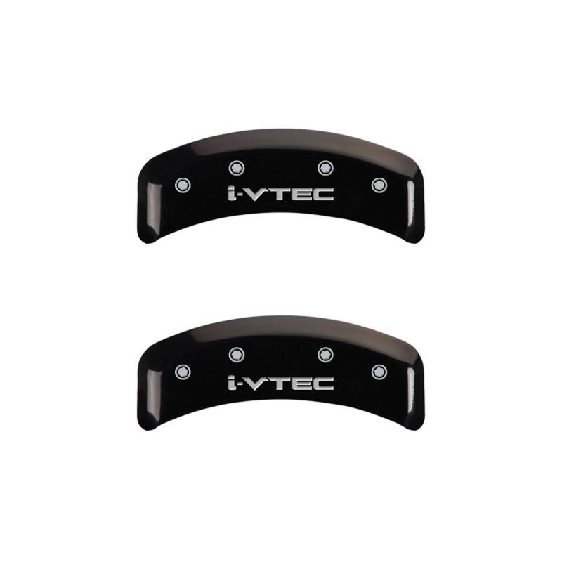 MGP 4 Caliper Covers Engraved Front & Rear i-Vtec Black finish silver ch