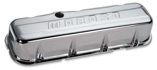 Moroso Chevrolet Big Block Valve Cover - w/o Baffles - Stamped Steel Chrome Plated - Pair