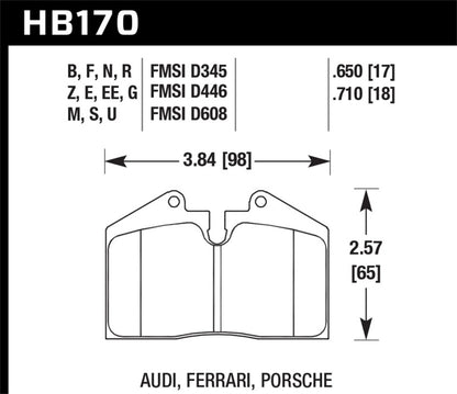 Hawk 89-94 Porsche 911 / 86-94 944 / 93 & 95 968 Front & Rear HT-10  Race Brake Pads