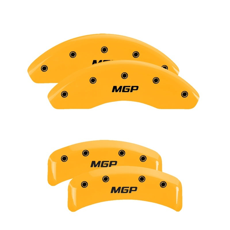 MGP 4 Caliper Covers Engraved Front & Rear MGP Yellow Finish Black Char 1997 Chevrolet Camaro