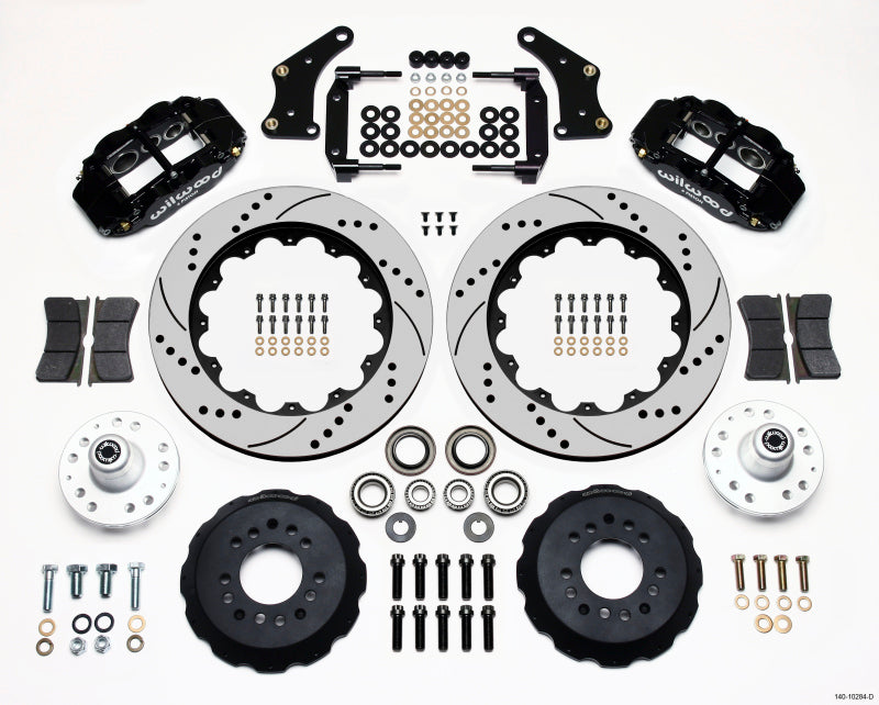 Wilwood Narrow Superlite 6R Front Hub Kit 14.00in Drilled Large GM 57-70 Drop Spindle