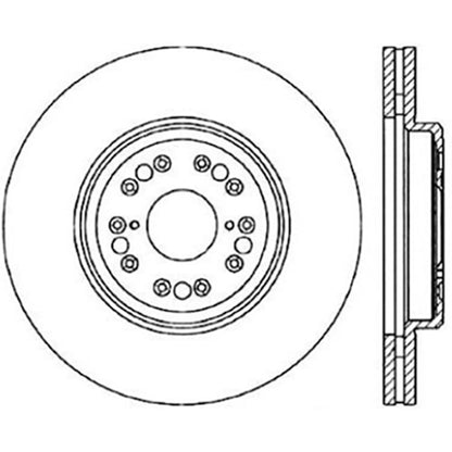 StopTech Sport Slotted (CRYO) 95-00 Lexus LS Front Right Rotor