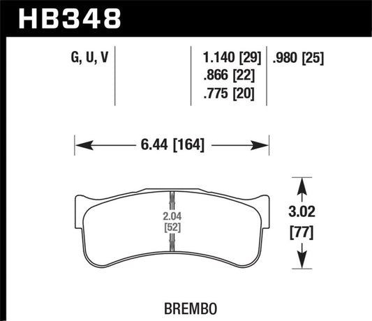 Hawk Motorsports Performance 0.98in Pad Thickness DTC-70 Race Brake Pads