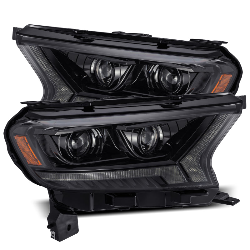 AlphaRex 2019+ Ford Ranger PRO-Series Proj Headlights Plank Style Alpha Black w/Seq Signal/DRL