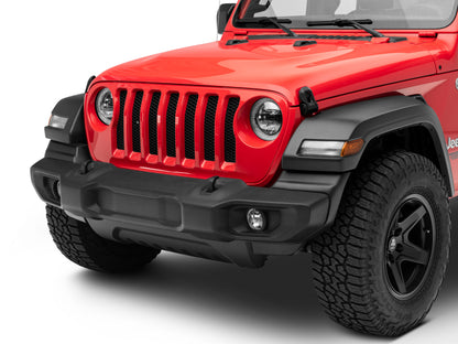 Raxiom 18-22 Jeep Wrangler JL/JT Axial 9-Inch LED Headlights w/RGB Halo- Blk Housing (Clear Lens)