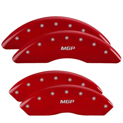 MGP 4 Caliper Covers Engraved Front & Rear MGP Red finish silver ch