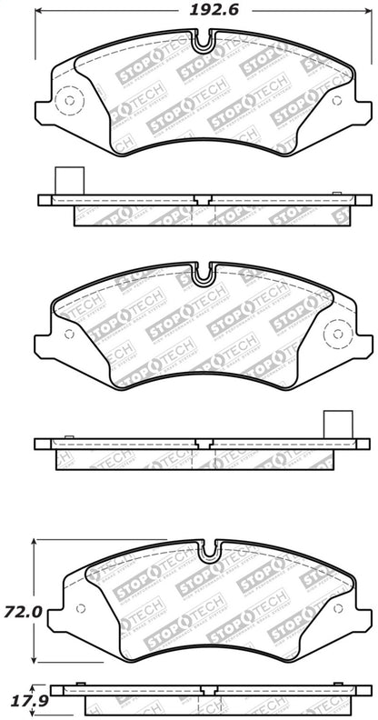 StopTech 10-17 Land Rover Range Rover Sport Street Select Front Brake Pads