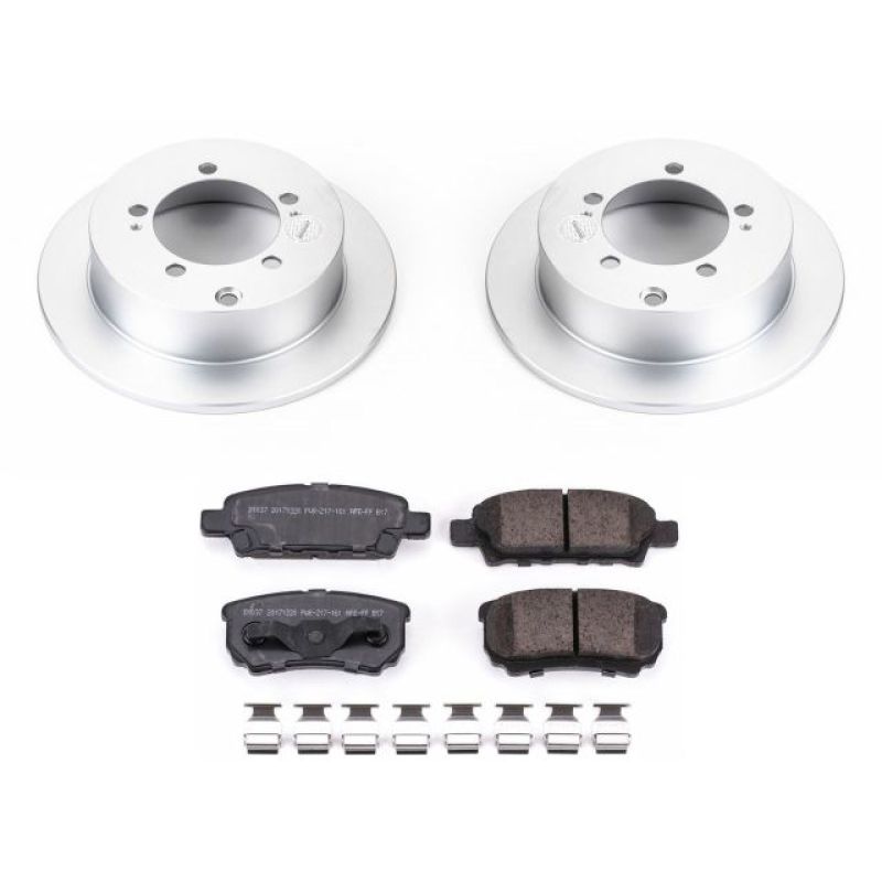 Power Stop 04-06 Mitsubishi Lancer Rear Z17 Evolution Geomet Coated Brake Kit