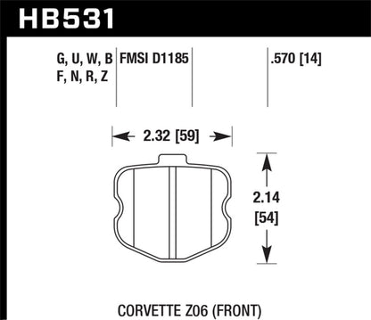 Hawk DTC-80 06-13 Chevy Corvette Z06 Front Race Brake Pads