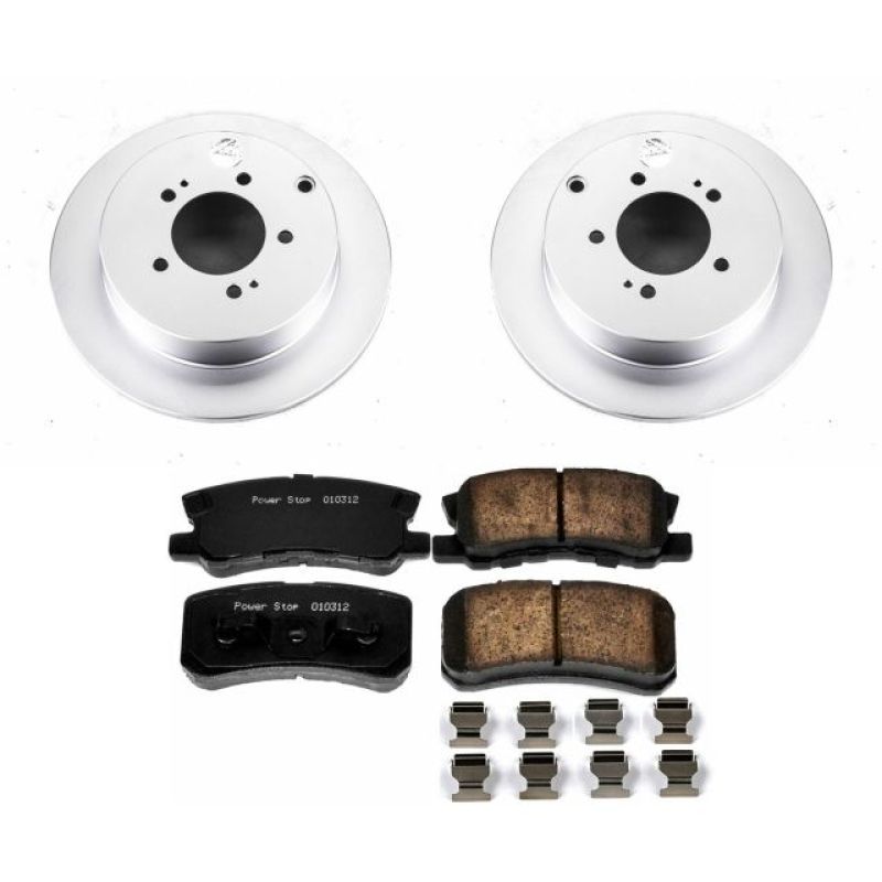 Power Stop 09-15 Mitsubishi Lancer Rear Z17 Evolution Geomet Coated Brake Kit