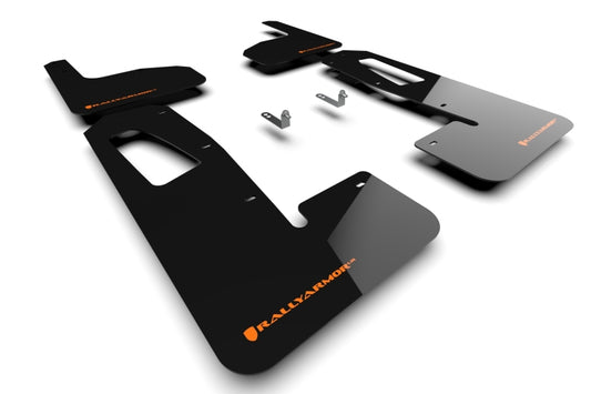 Rally Armor 2022 Rivian R1T Black UR Mud Flap w/ Tangerine Scream Logo