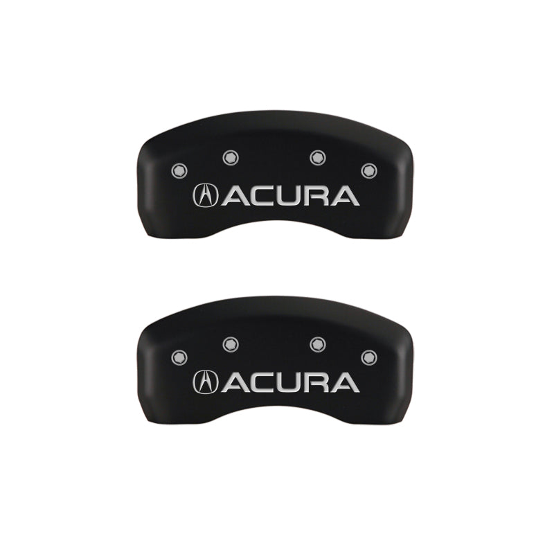 MGP 4 Caliper Covers Engraved Front & Rear Acura Red finish silver ch